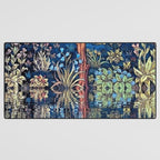 Tree of Life reflecting water of garden lily pond twilight blue nature landscape painting Desk Mat Gallery Image 3