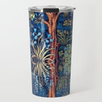 Tree of Life reflecting water of garden lily pond twilight blue nature landscape painting Travel Mug Gallery Image 1