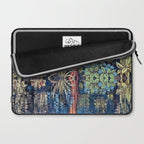 Tree of Life reflecting water of garden lily pond twilight blue nature landscape painting Laptop Sleeve Gallery Image 2