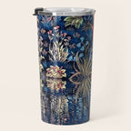 Tree of Life reflecting water of garden lily pond twilight blue nature landscape painting Travel Mug Gallery Image 3