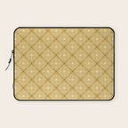 Spanish Murcia Tile Geometric Pattern in Mustard Yellow and Brown Laptop Sleeve Gallery Image 1