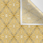 Spanish Murcia Tile Geometric Pattern in Mustard Yellow and Brown Wall Tapestry Gallery Image 3