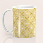 Spanish Murcia Tile Geometric Pattern in Mustard Yellow and Brown Coffee Mug Gallery Image 3