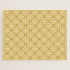 Spanish Murcia Tile Geometric Pattern in Mustard Yellow and Brown Jigsaw Puzzle Gallery Image 1