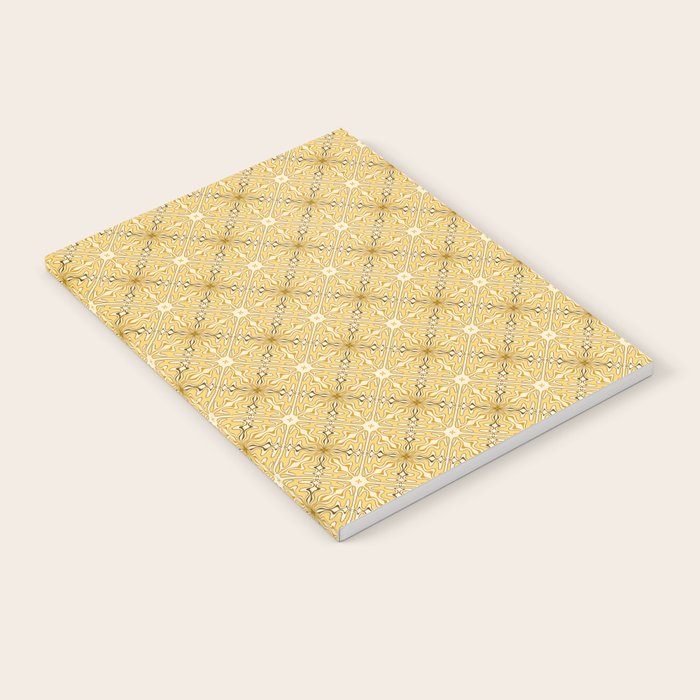 Spanish Murcia Tile Geometric Pattern in Mustard Yellow and Brown Notebook Gallery Image 2