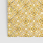 Spanish Murcia Tile Geometric Pattern in Mustard Yellow and Brown Poster Gallery Image 3