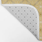 Spanish Murcia Tile Geometric Pattern in Mustard Yellow and Brown Bath Mat Gallery Image 2