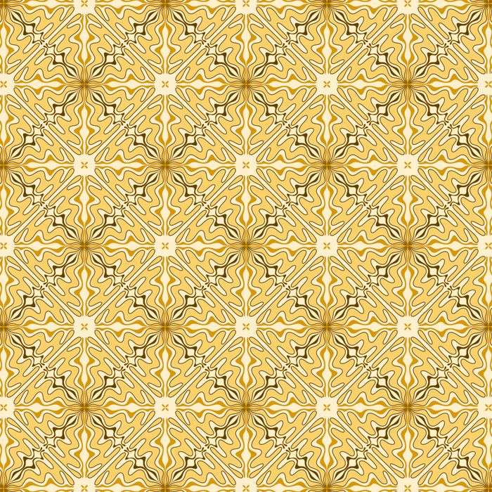 Spanish Murcia Tile Geometric Pattern in Mustard Yellow and Brown Coffee Mug Gallery Image 2