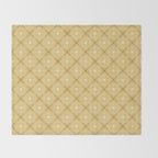 Spanish Murcia Tile Geometric Pattern in Mustard Yellow and Brown Throw Blanket Gallery Image 2