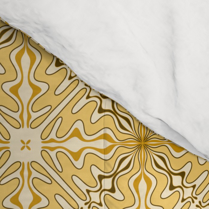 Spanish Murcia Tile Geometric Pattern in Mustard Yellow and Brown Comforter Gallery Image 4