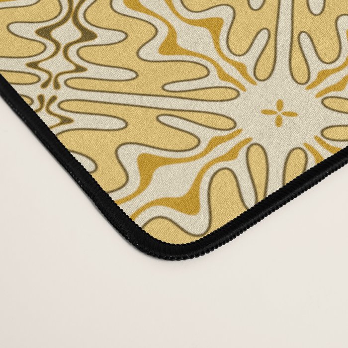 Spanish Murcia Tile Geometric Pattern in Mustard Yellow and Brown Desk Mat Gallery Image 4