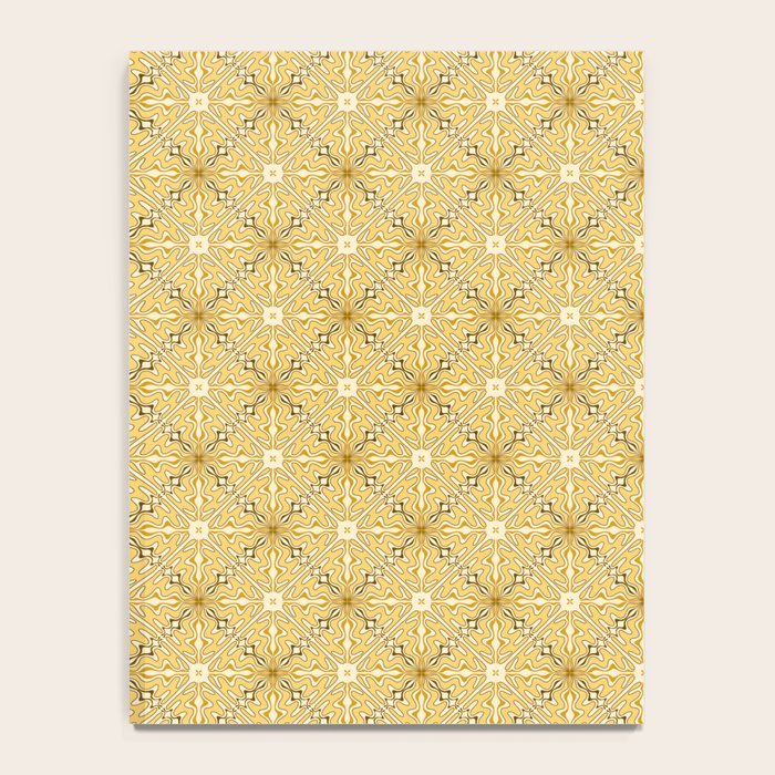 Spanish Murcia Tile Geometric Pattern in Mustard Yellow and Brown Notebook Gallery Image 4