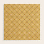 Spanish Murcia Tile Geometric Pattern in Mustard Yellow and Brown Wood Wall Art Gallery Image 1