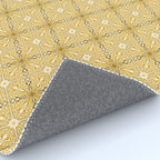Spanish Murcia Tile Geometric Pattern in Mustard Yellow and Brown Rug Gallery Image 4
