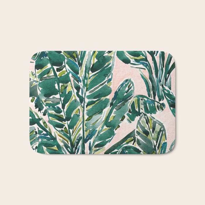 BIG FEELINGS Banana Leaf Tropical Bath Mat Gallery Image 1
