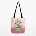 Italian Orchid Cute Botanical Illustration Tote Bag Gallery Image 2