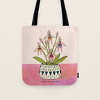 Italian Orchid Cute Botanical Illustration Tote Bag Gallery Image 1