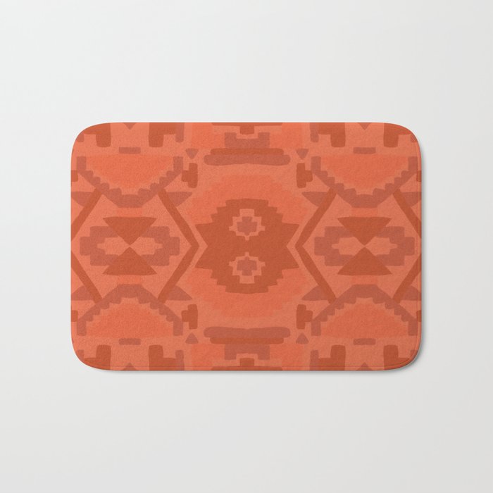 Geometric Aztec in Chile Red Bath Mat Gallery Image 1