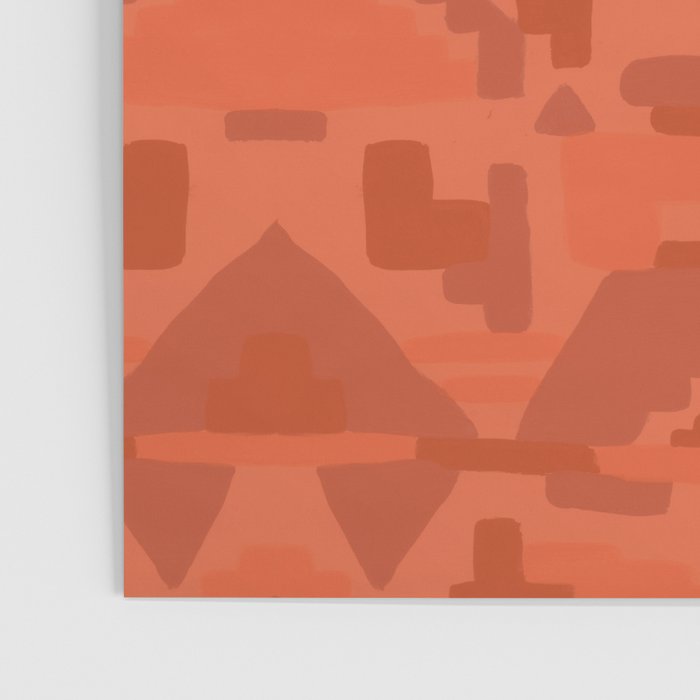 Geometric Aztec in Chile Red Poster Gallery Image 3