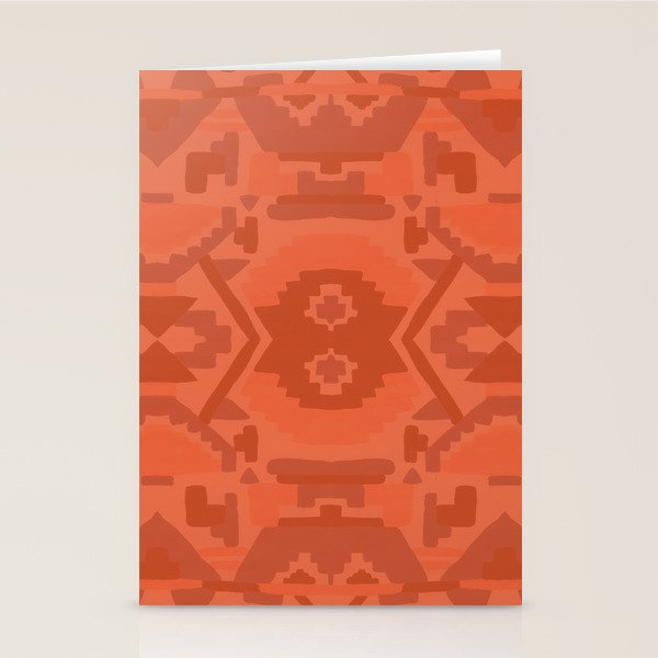 Geometric Aztec in Chile Red Stationery Card Gallery Image 2