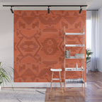 Geometric Aztec in Chile Red Wall Mural Gallery Image 1
