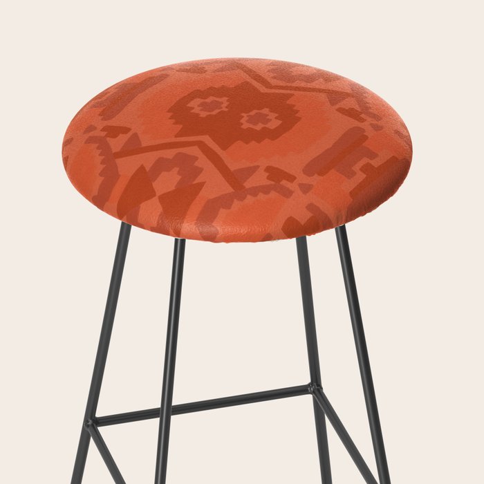 Geometric Aztec in Chile Red Stool Gallery Image 2