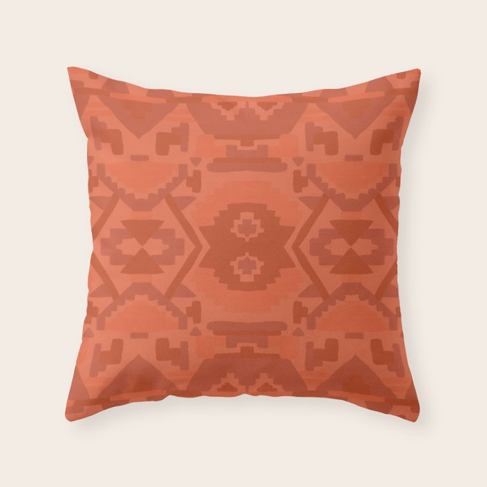 Geometric Aztec in Chile Red Throw Pillow Gallery Image 6