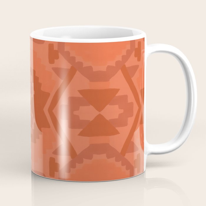 Geometric Aztec in Chile Red Coffee Mug Gallery Image 1