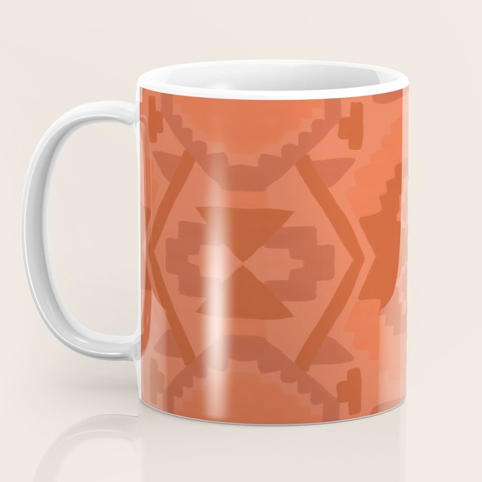 Geometric Aztec in Chile Red Coffee Mug Gallery Image 3