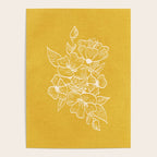Scandinavian Brushed Gold Floral Ornament | Tropical Line Art Poster Gallery Image 4