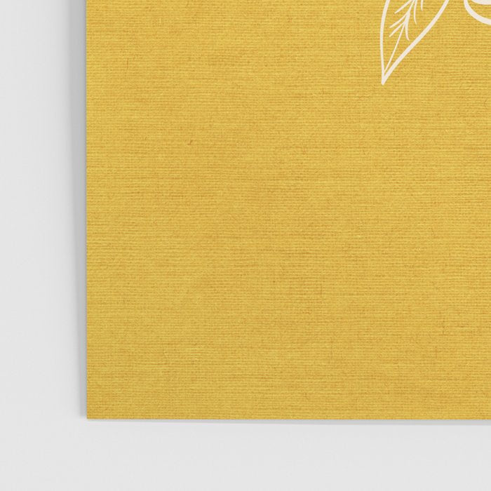 Scandinavian Brushed Gold Floral Ornament | Tropical Line Art Poster Gallery Image 3