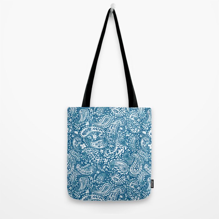 Paisley Indigo Nature Swirls Tote Bag Gallery Image 2