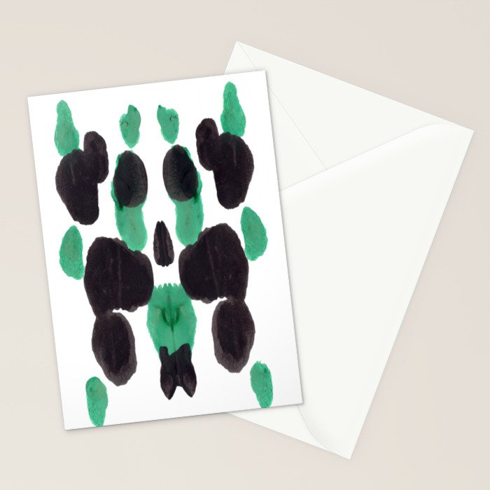 Green & Black Ink Blot Diagram Stationery Card Gallery Image 2