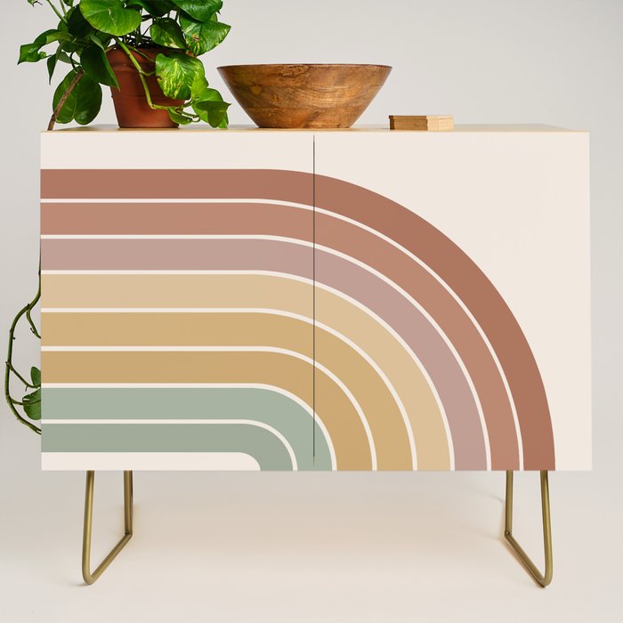 Gradient Arch XXVII Earthy Mid Century Modern Rainbow Credenza Gallery Image 1