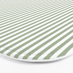 Sage Green and White Classic Narrow Stripe Pattern Vertical Bath Mat Gallery Image 3