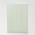 Sage Green and White Classic Narrow Stripe Pattern Vertical Stationery Card Gallery Image 2