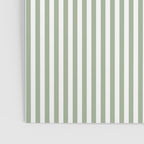 Sage Green and White Classic Narrow Stripe Pattern Vertical Poster Gallery Image 3
