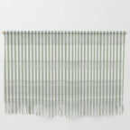 Sage Green and White Classic Narrow Stripe Pattern Vertical Wall Hanging Gallery Image 1