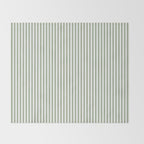 Sage Green and White Classic Narrow Stripe Pattern Vertical Throw Blanket Gallery Image 2