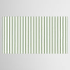 Sage Green and White Classic Narrow Stripe Pattern Vertical Tablecloth Gallery Image 2