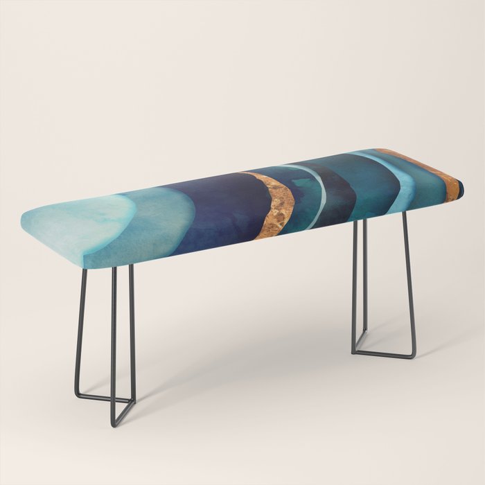 Abstract Blue with Gold Bench Gallery Image 1