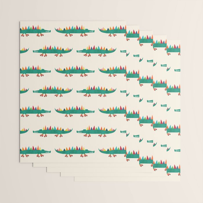Crocodile on Roller Skates Wrapping Paper Gallery Image 3