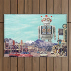 Robot in Town Outdoor Rug Gallery Image 1