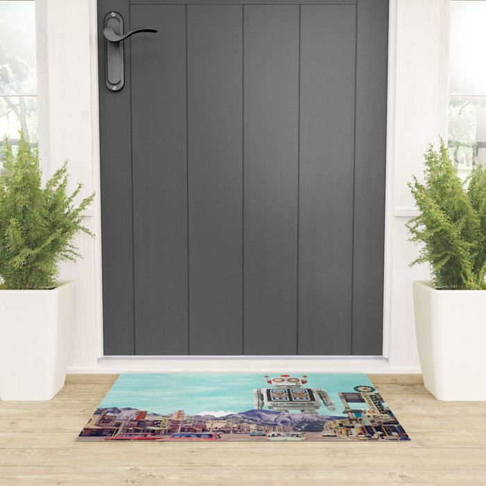 Robot in Town Welcome Mat Gallery Image 3