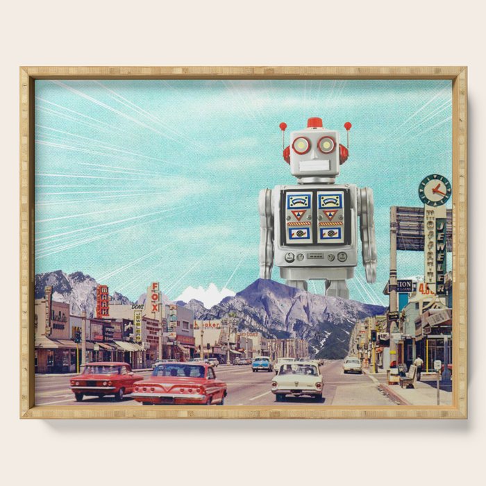 Robot in Town Serving Tray Gallery Image 1