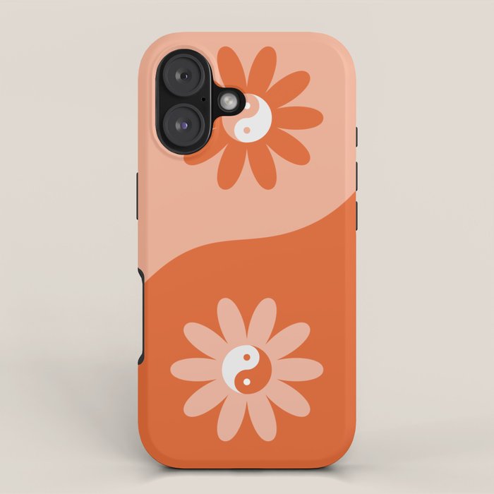 Yin Yang Flower in Orange & Peach iPhone Case Gallery Image 1