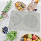Mid Century Eclectic Calm Vibes In Pastel Grey and Green Shapes Cutting Board Gallery Image 2