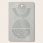 Mid Century Eclectic Calm Vibes In Pastel Grey and Green Shapes Cutting Board Gallery Image 1