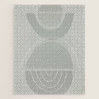 Mid Century Eclectic Calm Vibes In Pastel Grey and Green Shapes Jigsaw Puzzle Gallery Image 1