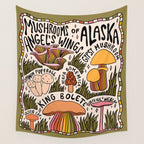 Mushrooms of Alaska Wall Tapestry Gallery Image 4